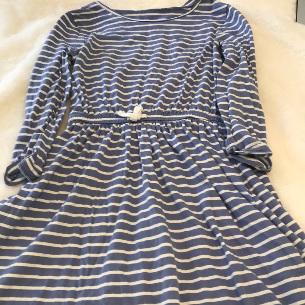 Blue and white stripped dress
